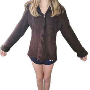 Sonoma Womens Size M Medium Brown Hooded Winter Coat Soft